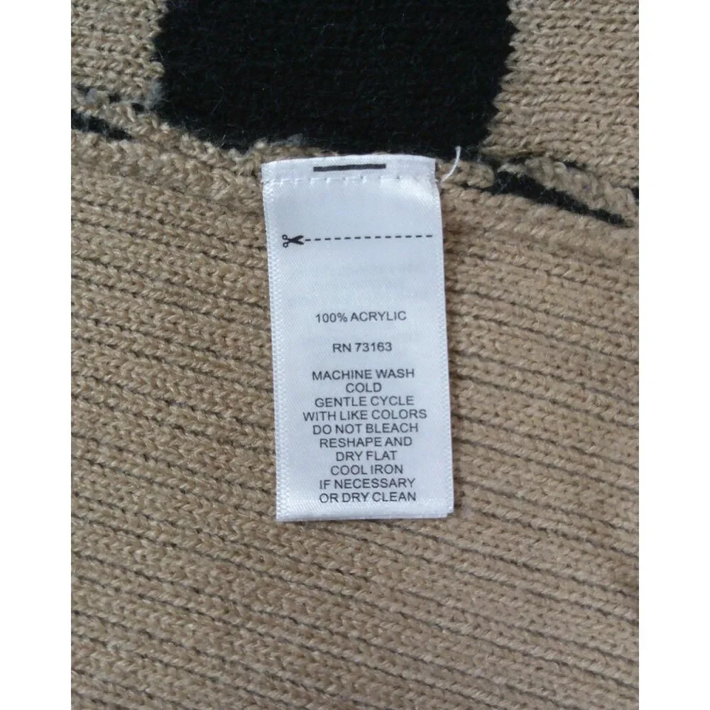 Spense Petite Zebra Print Open Front Cardigan Sweater Vest Tan Black PS Trendy